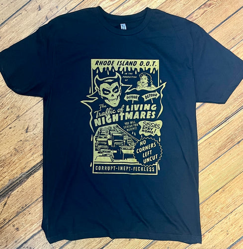 R.I. D.O.T. Traffic of Nightmares T-Shirt, by Milkcan Industries