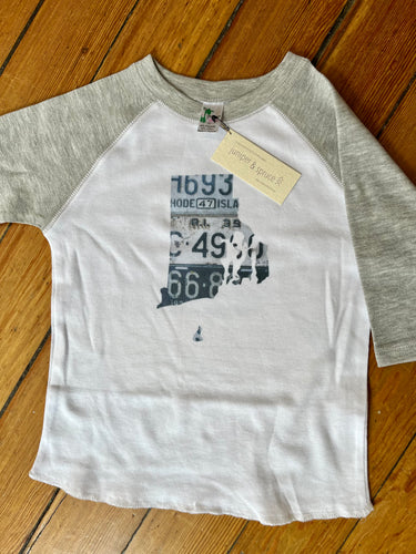 RI Vintage License Plate Toddler/Youth Raglan Shirt