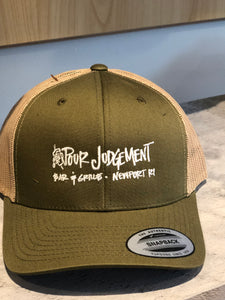 Pour Judgement Trucker Hat Green With Beige Mesh