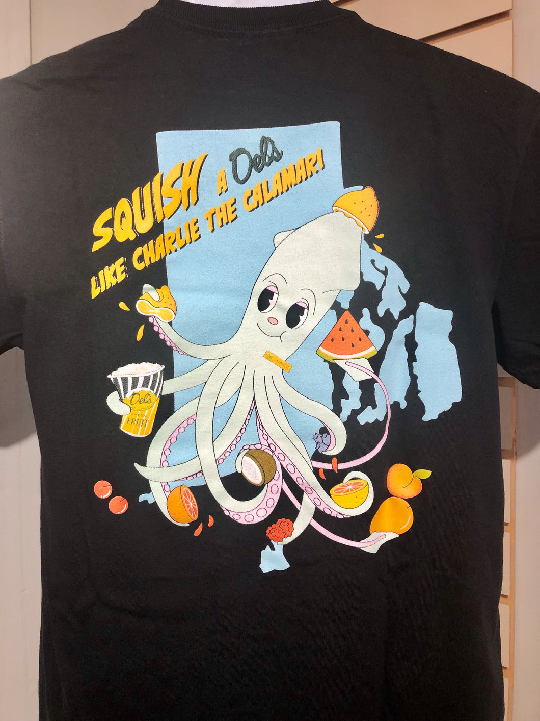 Del’s T-shirt, Charlie the Calamari