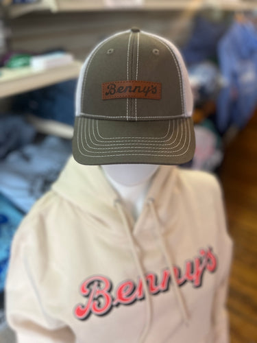 Benny’s Trucker Hat, Leather Logo