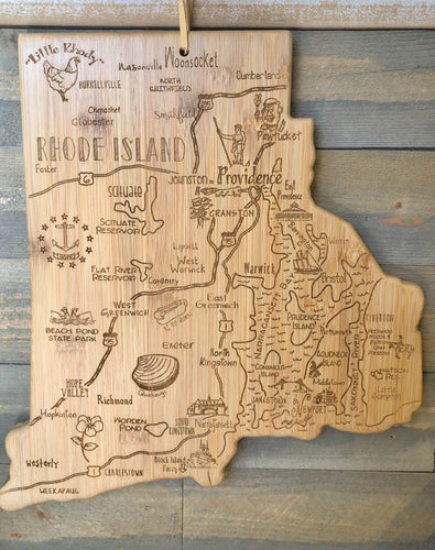 RI Bamboo Cutting Board, Heavy Duty Silhouette